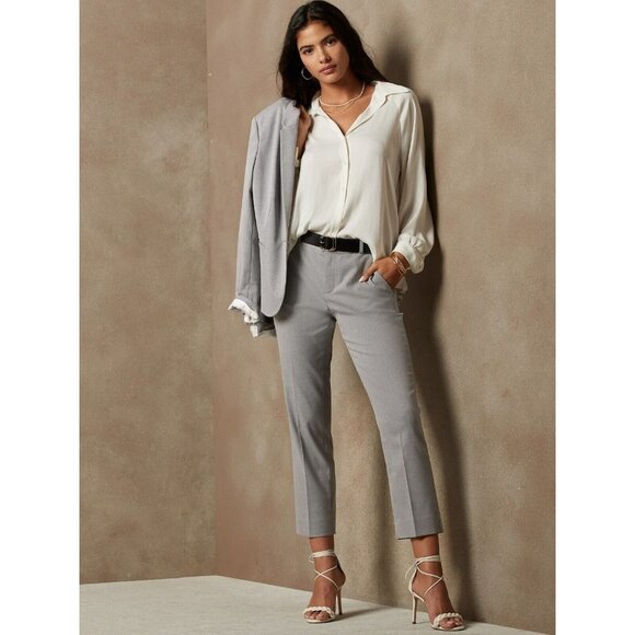 Banana Republic Womens‎ Avery Straight Pants  Medium Gray Heather Size 6 - Picture 1 of 10